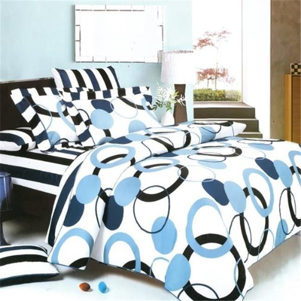 Furnorama MINICFRS-MF61-3-CFR01-3 Artistic Blue - Luxury 4 Pieces Mini Comforter Set Combo 300GSM  Queen Size - Blue FU384880